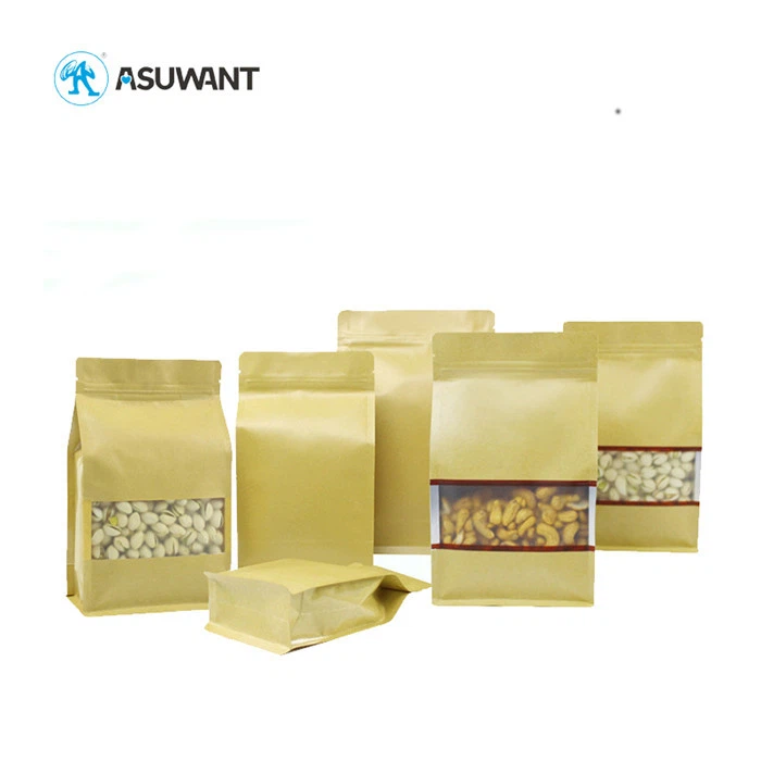 Природни смеђи крафт папир папира за папира папирни кесице Мириса / УВ лака баријера са материјалима за храну