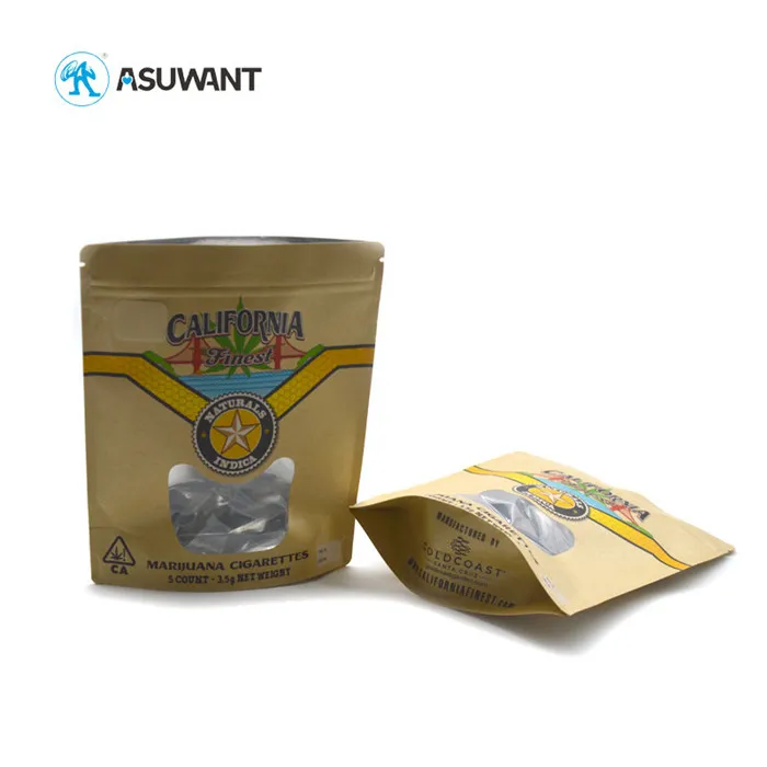 Plain Stand Up Kraft Paper Pouch Bag