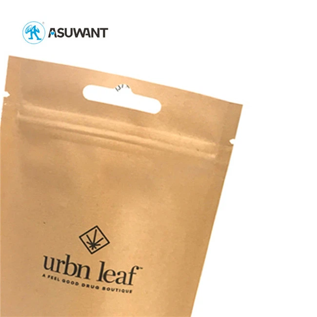 Multi Purpose Kraft Paper Ziplock Bag , ASTM Stand Up Kraft Coffee Bags With Valve