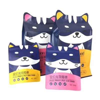 Неправилно обликоване дие Цут ПЕТ Пас Фоод Фоод Фоод Цустом Лого Штампана Качта храна Покренуте мачју храну Устаните са затварачем